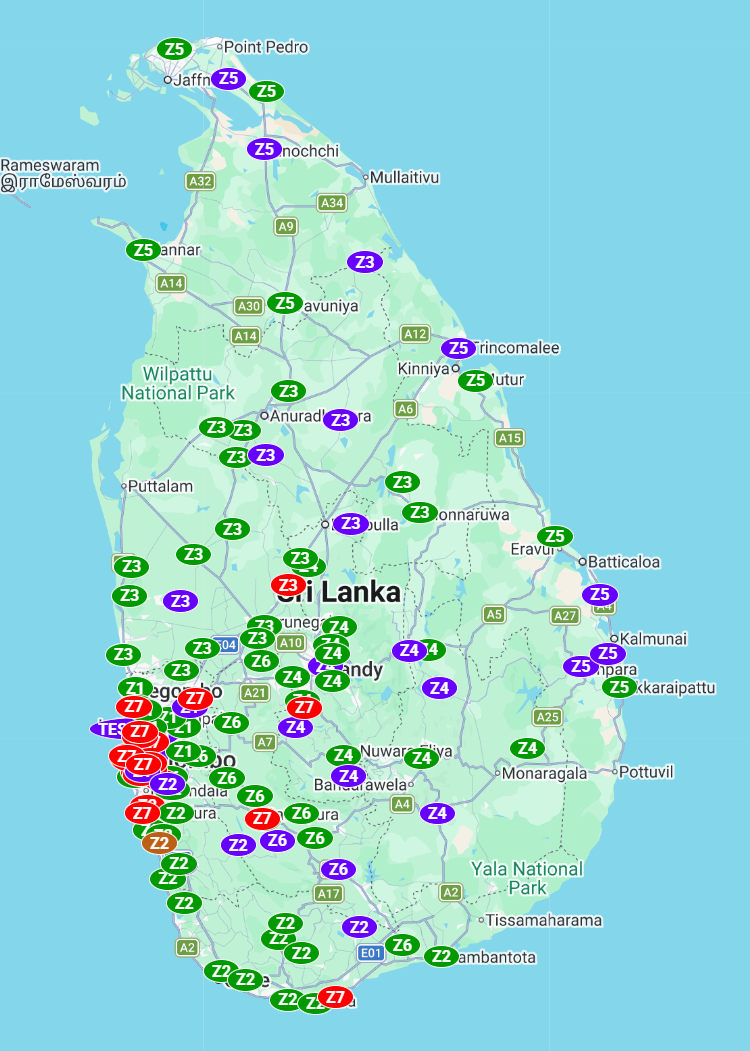 Territory zoning across the island